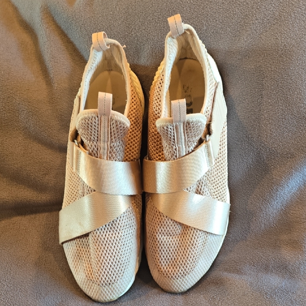 Sorel Women's Athletic Slip-On Sneakers in Cream and Tan